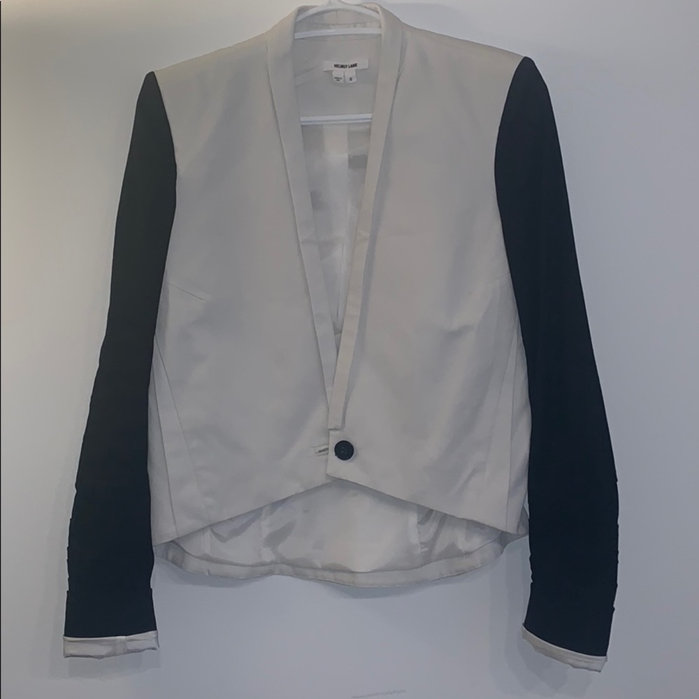 Helmut Lang black and white cropped blazer